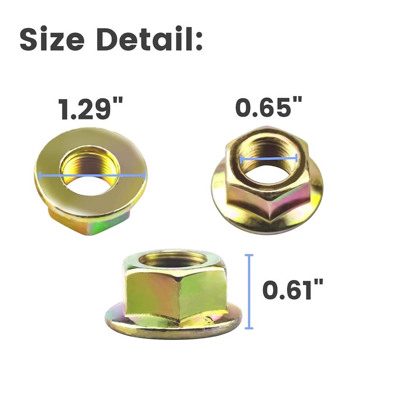 CLSR2U Store Hex Flange Nut Fit for Cub Spindle - 712-0417 Blade Nuts Fit for Cub LT1040 LT1042 LT1046 Mower Deck Spindles, Spindle Nut Fit for MTD Craftsman Troy Bilt Mower, Replaces 912-0417A (6 Pack) - Image 3